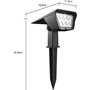 Lot de 2 spots solaires projecteur 2 en 1 a piquer ou a fixer - LUMISKY - CURTIS - H31.5 cm - LED blanc