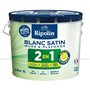 RIPOLIN Peinture blanche pour murs et plafonds avec sous-couche intégré - Blanc satin - 10 L