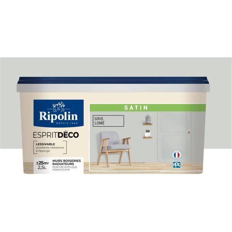 Image secondaire de RIPOLIN ESPRIT DECO GRIS LOME SATIN 2.5L