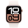 Apple Watch Series 10 GPS + Cellular - 42mm - Boîtier Rose Gold Aluminium - Bracelet Light Blush Sport Band - S/M