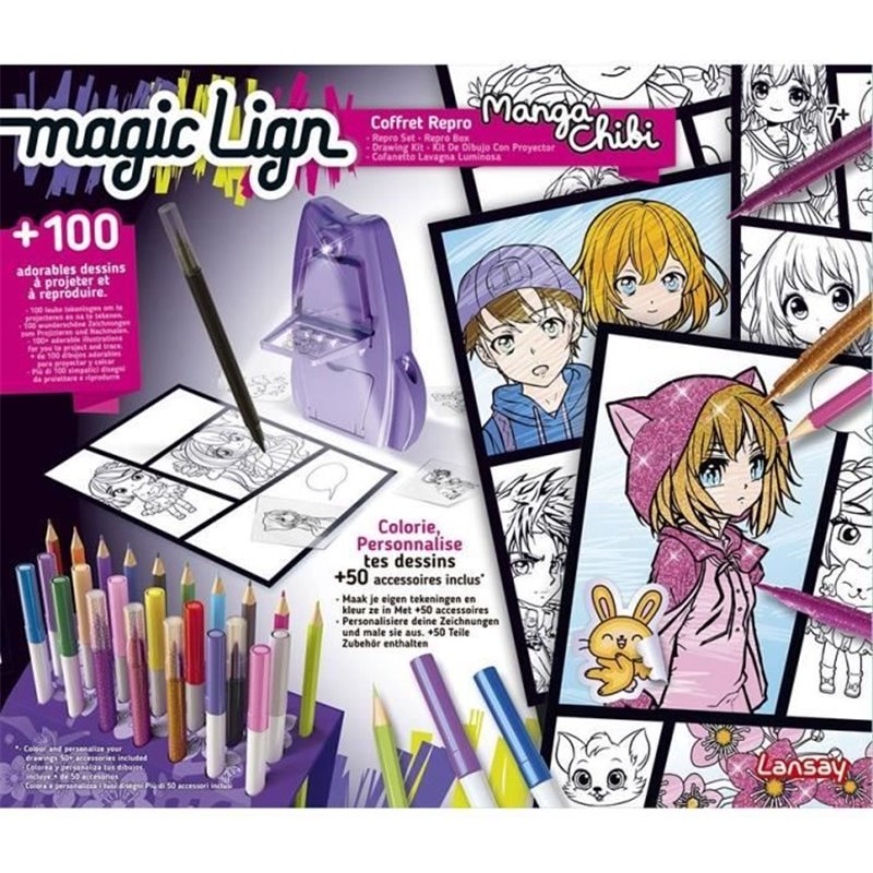 Image secondaire de Magic Lign - LANSAY - Coffret Repro Manga Chibi - 100 illustrations - Des 7 ans