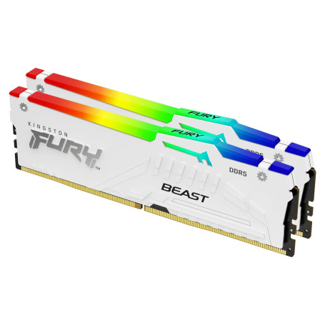 Kingston Technology FURY Beast 64 Go 5200 MT/s DDR5 CL40 DIMM (Kits de 2) White RGB XMP