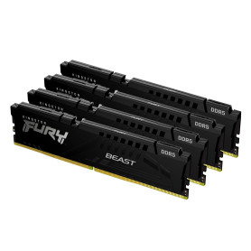 Kingston Technology FURY Beast 128 Go 5200 MT/s DDR5 CL40 DIMM (Kits de 4) Black XMP Kingston Technology FURY Beast 128 Go 5200 MT/s DDR5 CL40 DIMM (Kits de 4) Black XMP