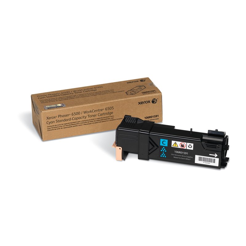 Image secondaire de Xerox Cartouche de toner Cyan de Capacité standard Phaser 6500, WorkCentre 6505 (1000 pages) - 106R01591