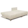 Canapé d'angle droit convertible MIKA 3 places - Velours côtelé beige - Coffre de rangement - L218 x P98/145 x H84 cm