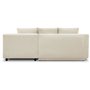 Canapé d'angle droit convertible MIKA 3 places - Velours côtelé beige - Coffre de rangement - L218 x P98/145 x H84 cm
