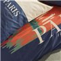 Parure de lit - TODAY - JAVA - 2 personnes - 240x220 cm - Coton - Imprimé Paris - Bleu