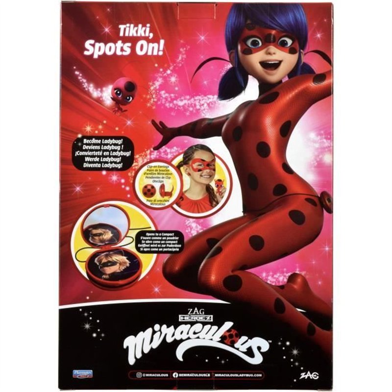 Déguisement Ladybug - Masque Yoyo Miroir Boucles d'oreilles Kwami Tikki - BANDAI - Miraculous Ladybug - Set de transformation