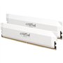 CRUCIAL Mémoire RAM DDR5 PRO - Overclocking Edition - Kit 64GB (2 x 32GO) - 6000 MT/s - CL40 - UDIMM - Blanc
