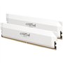 CRUCIAL Mémoire RAM DDR5 PRO - Overclocking Edition - Kit 64GB (2 x 32GO) - 6000 MT/s - CL40 - UDIMM - Blanc
