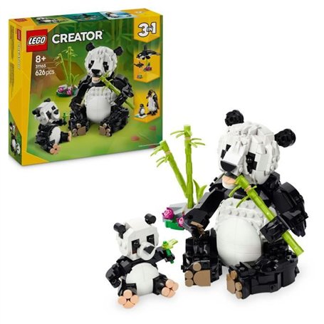 LEGO Creator 31165 3-en-1 Animaux sauvages : la famille de pandas Jeu pour fille des 8 ans