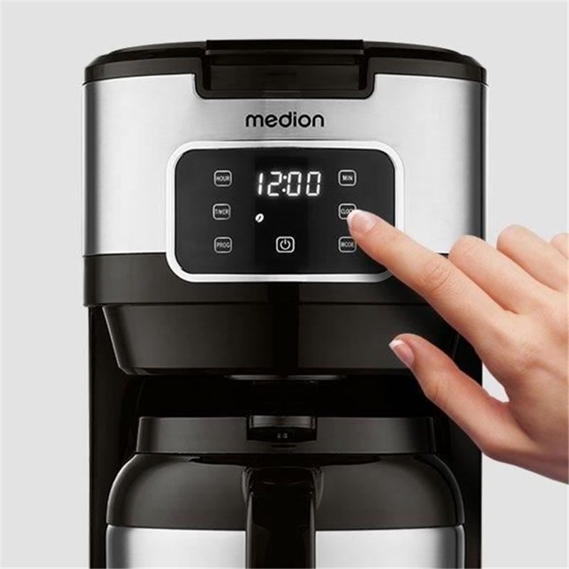 Image secondaire de Cafetiere Filtre Digitale Isotherme - MEDION - 900W - 1,2L - Silver