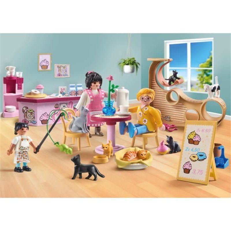 Image secondaire de PLAYMOBIL 71744 Bar a chats avec 6 chats et personnages