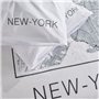 Parure de lit - TODAY - JAVA - 2 personnes - 240x220 cm - Coton - Imprimé New York - Blanc