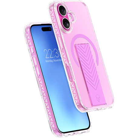 Coque renforcée MagSafe iPhone 16 AIR Grip 3m Rose + Garantie à vie Force Case