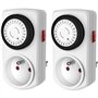 Minuterie compacte mécanique - GAO - Programmateur 3680W - 16A - 96 commutations/jour - Blanc