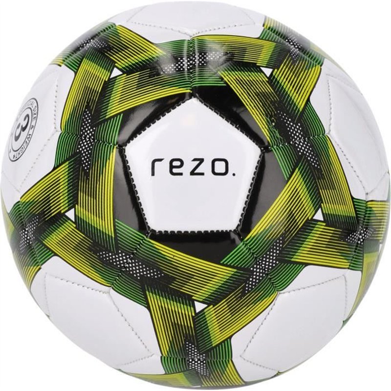 Ballon de football - REZO - PVC - Taille 4 - Jaune bicolore - Résistant
