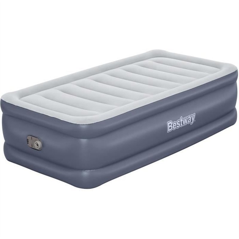 Lit gonflable - BESTWAY - 6713G - Tritech - 1 place, 191 x 97 x 51 cm, pompe électrique intégrée, cadre de lit