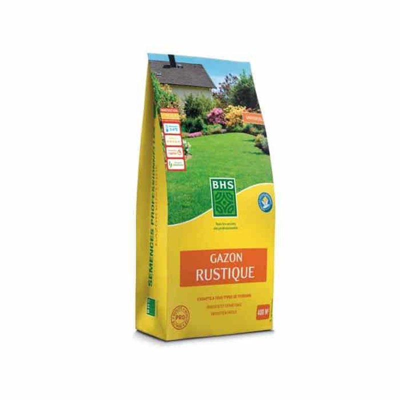 Gazon rustique - BHS - Boîte de 3 kg - Résistant aux conditions climatiques difficiles - Soleil - Rouge