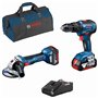 KIT 2 Outils BOSCH GSR/GWS/GKS/GSA/GST + 2 x batterie 18V 4.0Ah Li-Ion - 0615990M4A
