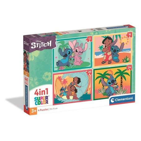CLEMENTONI - Puzzle 4 en 1 - Stitch