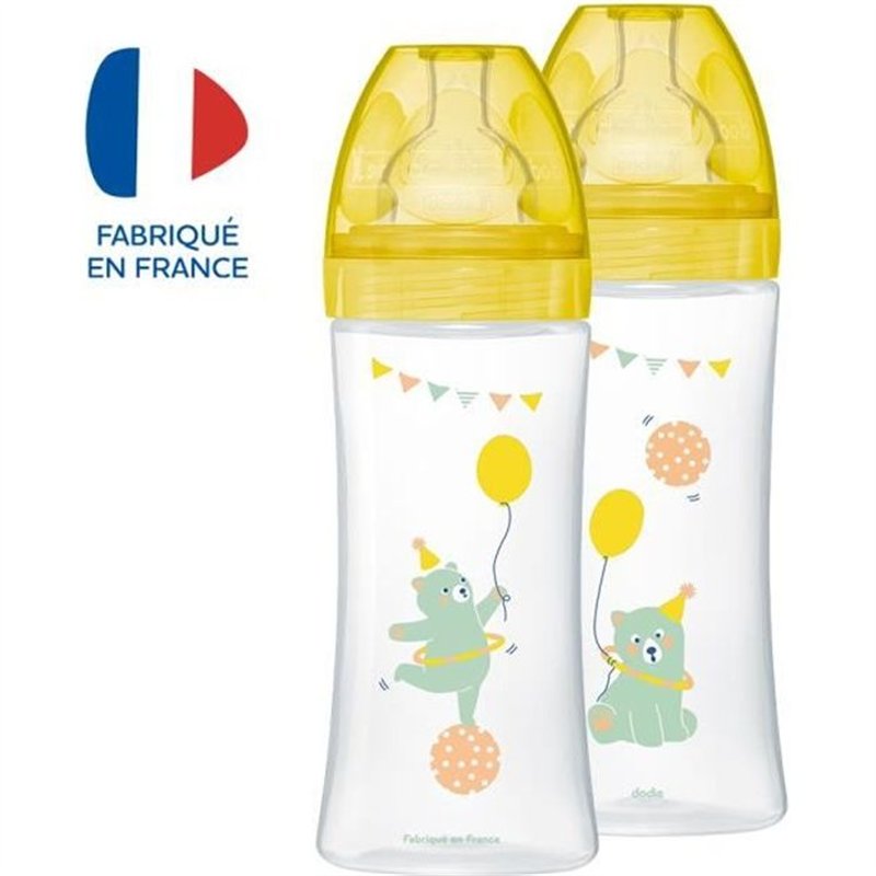 Dodie Biberon Sensation+ Anti-Coliques +6m Ours Lot de 2 x 330ml