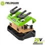 Chargeur double - FIELDMANN - Pour batteries 20V - Charge 2Ah en 60 min - Compatible 2Ah, 4Ah