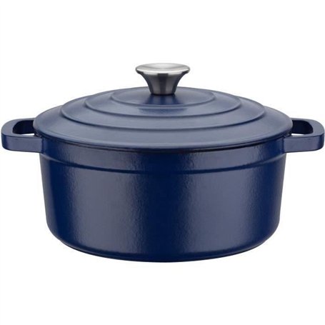 Marmite fonte massive - GSW - BLUE MAGIC - 24 cm - Ronde - Induction - Bleu