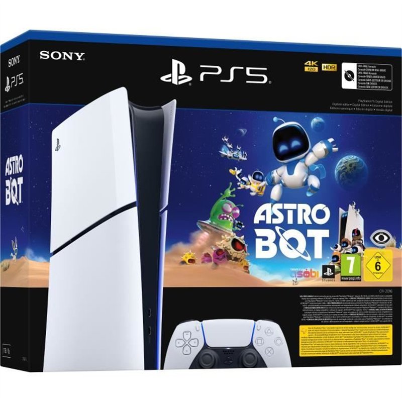 Pack PS5 Digital : Console PlayStation 5 (modele Slim) + Astro Bot