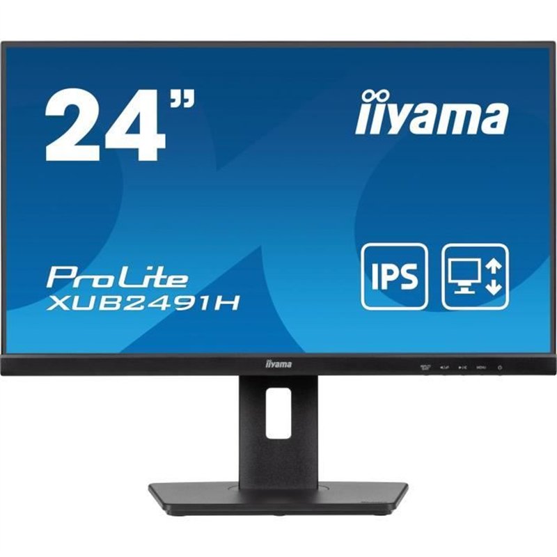 Écran PC - IIYAMA - XUB2491H-B1 - 23,8 FHD - IPS - 100Hz - 0,5ms - HDMI/DP - VESA 100x100 - Pied réglable + Pivot - Noir