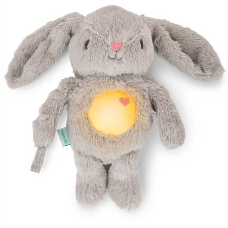 INGENUITY Veilleuse bébé, Doudou lapin, peluche Sylvie, réponds au pleurs de bébé, musicale, lumineuse, bruits blanc, et attache
