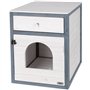 KERBL - Maison de toilette pour chat - 58 x 45 x 60 cm- IDA - Blanc/bleu -
