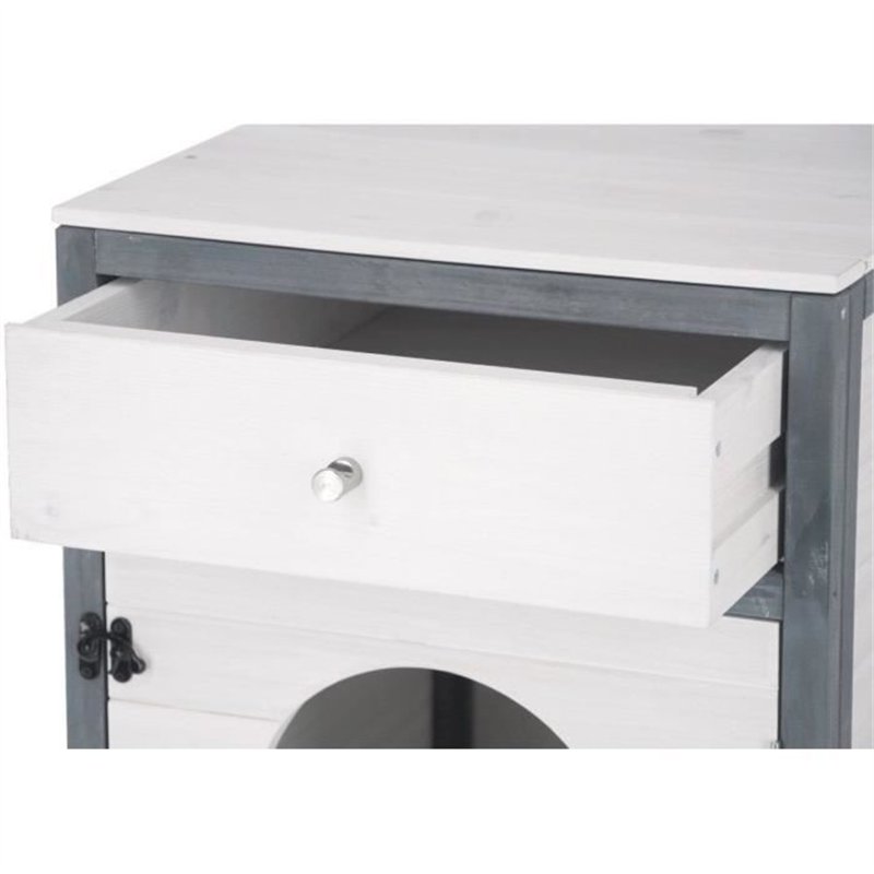 Image secondaire de KERBL - Maison de toilette pour chat - 58 x 45 x 60 cm- IDA - Blanc/bleu -