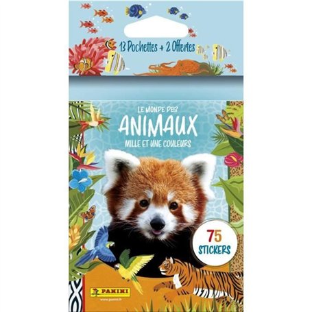 Stickers - PANINI - Animaux 2025 - Blister 13 pochettes + 2 offertes - 75 stickers