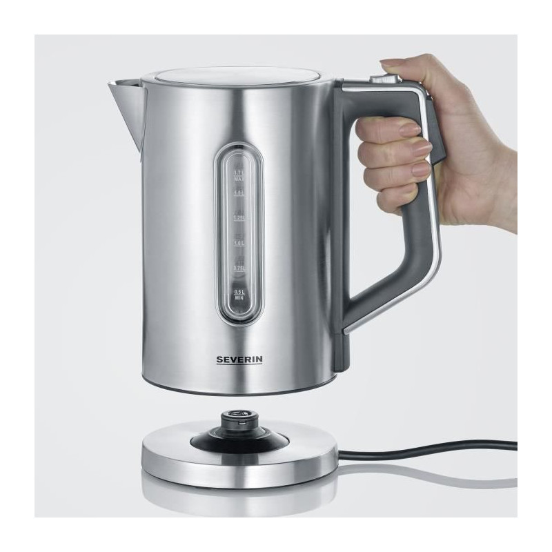 Bouilloire SEVERIN WK3418 - Inox - 1,7 L - Température réglable - Affichage LCD