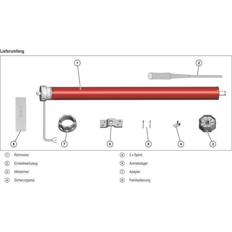 Image secondaire de Moteur volet roulant radio + télécommande RM10MMB - SUPERROLLO - SR20915 - Diametre 60 mm - 10 Nm - Poids max tablier 22 kg