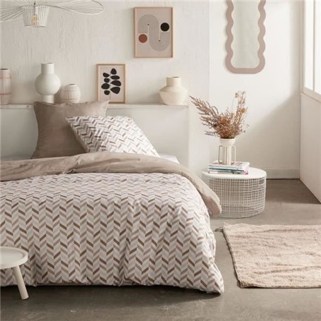 Parure de lit - TODAY Crazy - Imprimé Graphique - 2 personnes - 220 x 240 cm - Beige