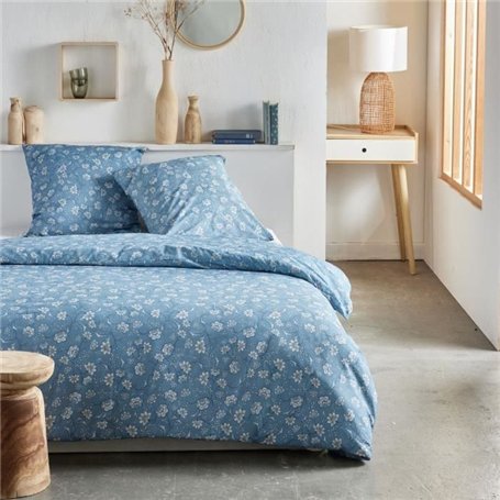 Parure de lit - TODAY Crazy - Imprimé Floral - 2 personnes - 220 x 240 cm - Bleu