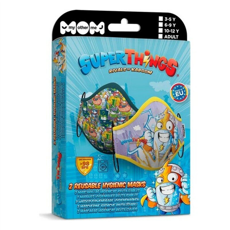 Masque en tissu hygiénique réutilisable Super Zings Premium 10-12 Ans