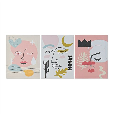 Cadre DKD Home Decor Face Toile Abstrait (30 x 1,8 x 40 cm)