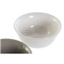 Bol DKD Home Decor Blanc Gris Porcelaine Vintage 12,5 x 12,5 x 6,5 cm 2 Pièces