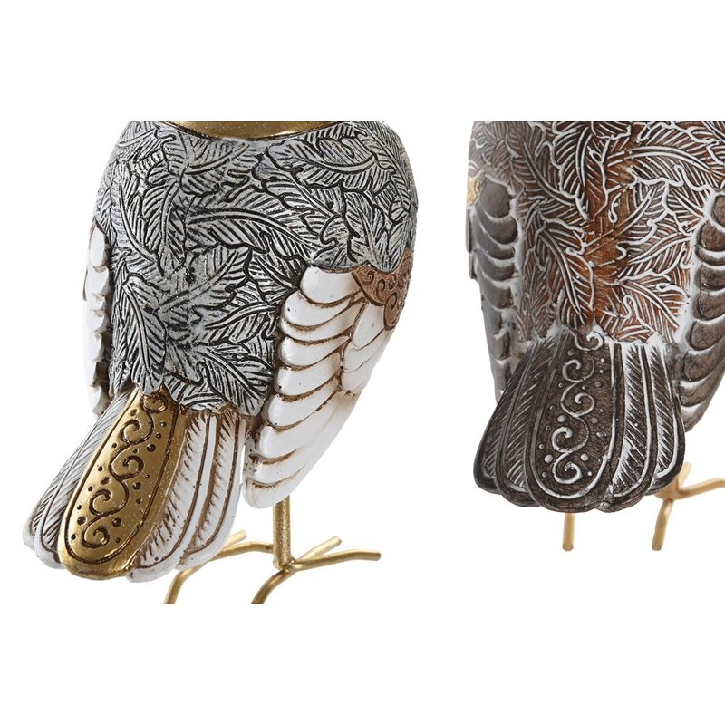 Image secondaire de Figurine Décorative DKD Home Decor Beige Blanc Résine Oiseau Moderne (12,5 x 7 x 16 cm) (2 Unités)