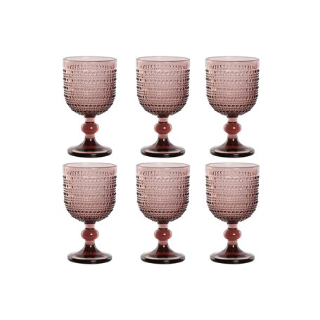 Set de Verres Home ESPRIT Rose Verre 240 ml (6 Unités)