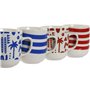 Tasse mug Home ESPRIT Bleu Rouge Porcelaine Boho 380 ml (4 Unités)