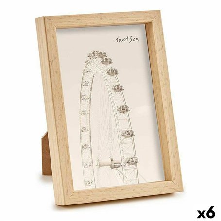 Cadre photo WPC1020ML-1 Marron Naturel Plastique (6 Unités)