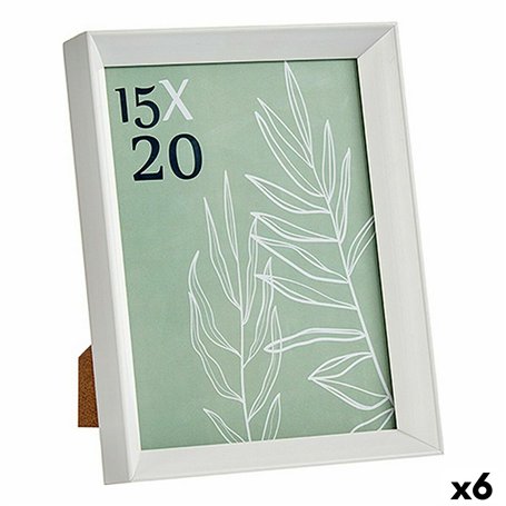 Cadre photo WPC0235MG-3-WH Blanc verre Plastique (6 Unités)