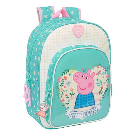 Cartable Peppa Pig Pretty flowers Jaune Menthe 26 x 34 x 11 cm