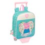 Cartable à roulettes Peppa Pig Pretty flowers Jaune Menthe 22 x 27 x 10 cm