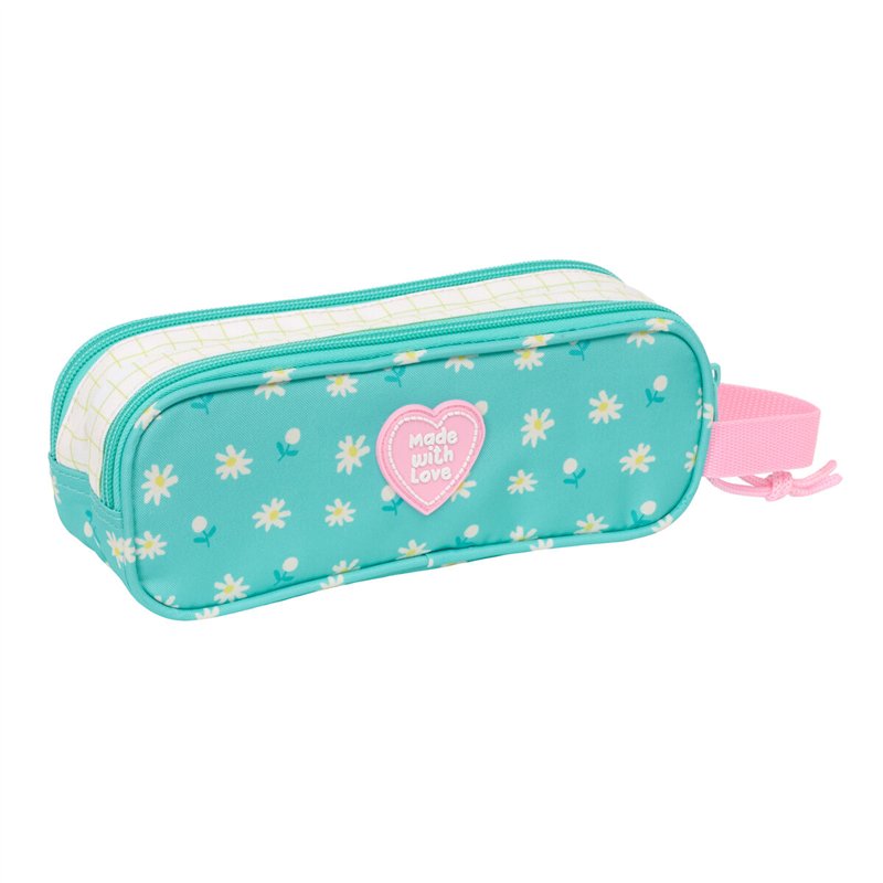 Image secondaire de Trousse Fourre-Tout Double Peppa Pig Pretty flowers Jaune Menthe 21 x 8 x 6 cm