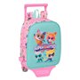 Cartable à roulettes SuperKitties Rose Turquoise 22 x 27 x 10 cm